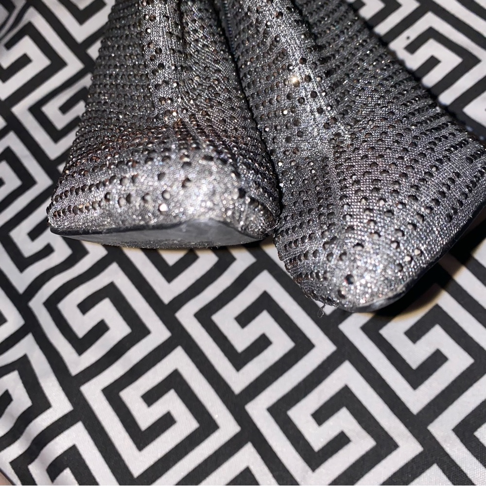 Steve Madden WIFEY cardi B stellito ankle boots 9 silver - Picture 9 of 15